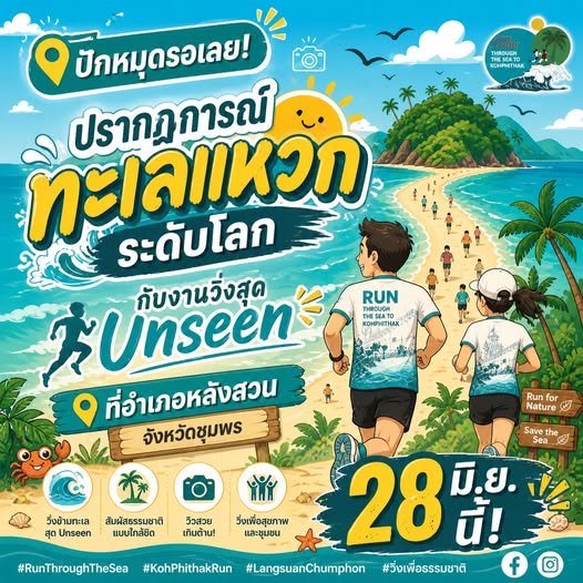 ภาพปก งานวิ่งแหวกทะเลสู่เกาะพิทักษ์ หลังสวนมินิมาราธอน